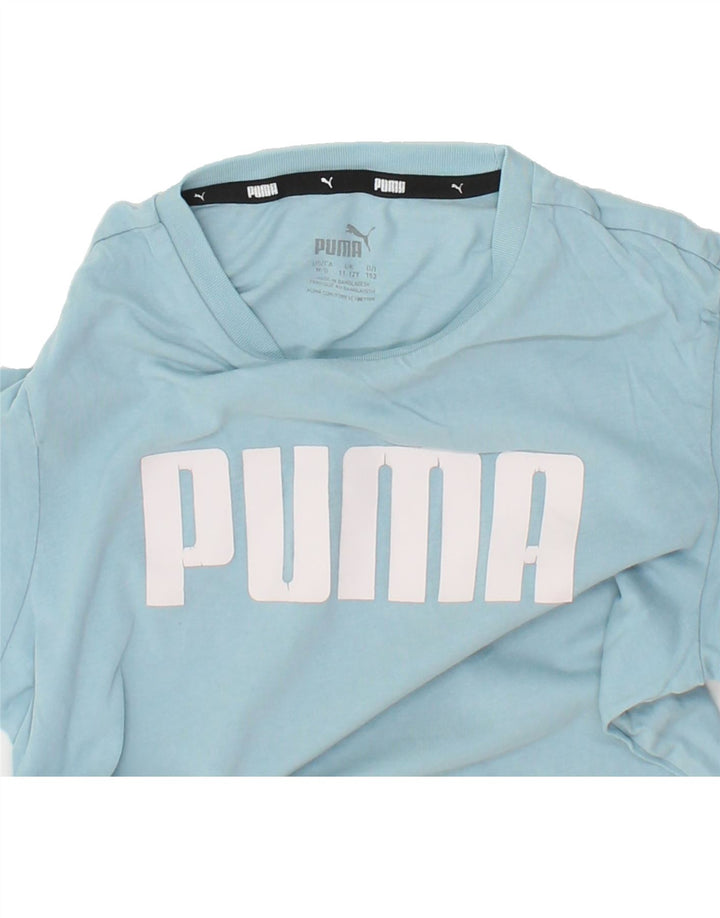 PUMA Boys Graphic T-Shirt Top 11-12 Years Blue Vintage Puma and Second-Hand Puma from Messina Hembry 
