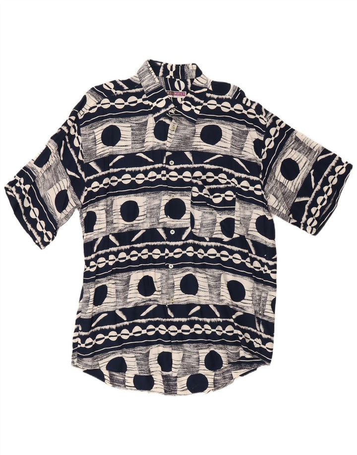 Camicia a maniche corte da uomo Big Match XL Blu navy geometrica