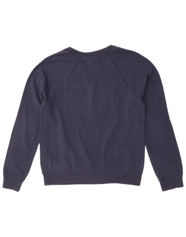 Hollister Sweat-shirt graphique pour femme UK 10 Small Bleu marine Coton