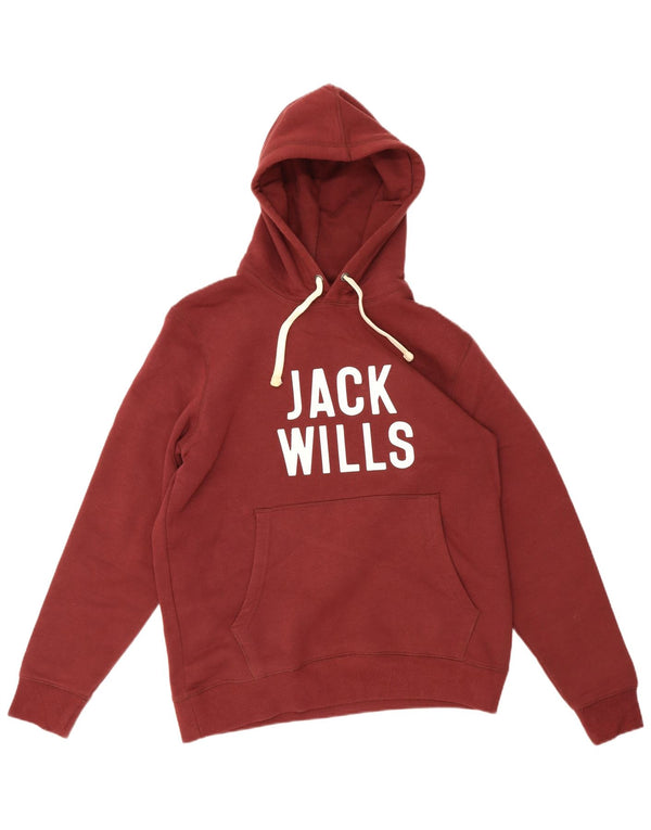 Jack Wills férfi grafikus kapucnis pulóver közepes bordó pamut