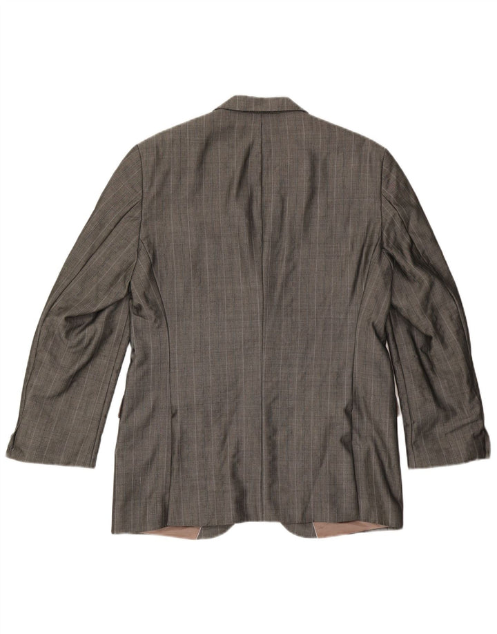 Giacca blazer da uomo a 2 bottoni Hugo Boss EU 48 Viscosa gessata grigio medio