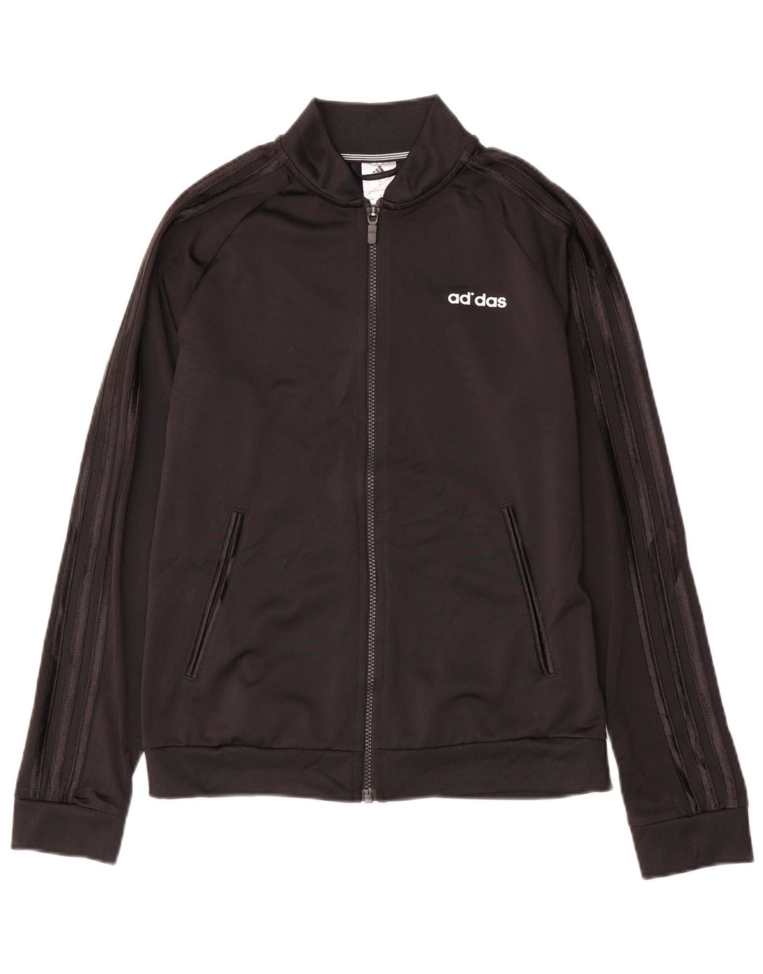 Adidas Womens Tracksuit Top Jacket UK 8/10 Small Black Polyester