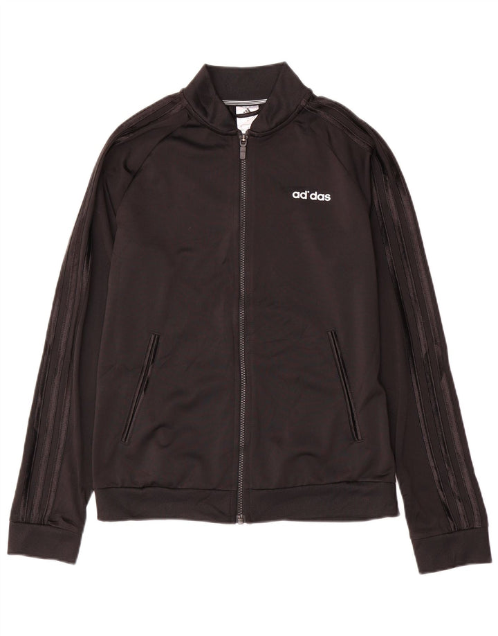 Adidas Womens Tracksuit Top Jacket UK 8/10 Small Black Polyester