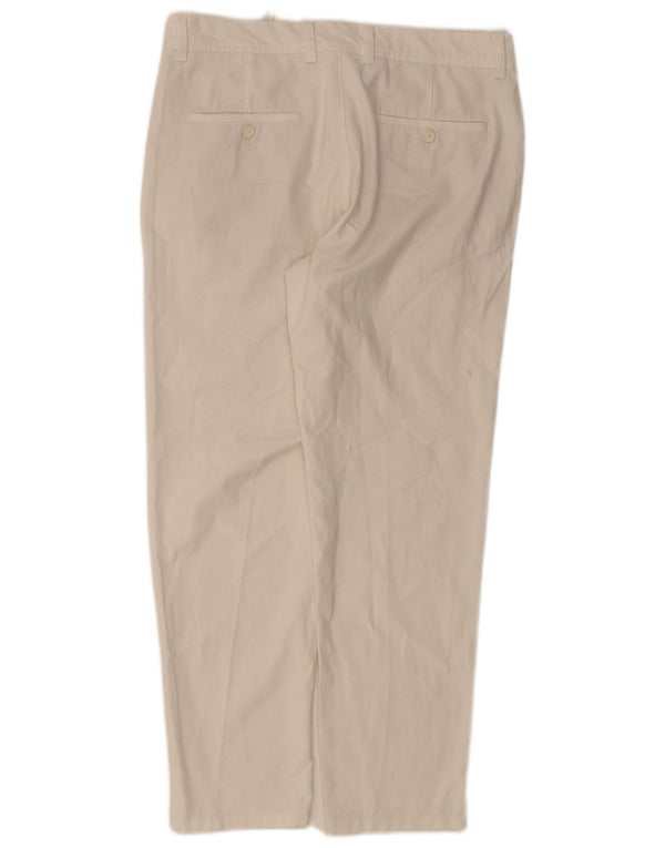 Pantaloni chino dritti da uomo Zara EU 42 Large W32 L28 poliestere bianco