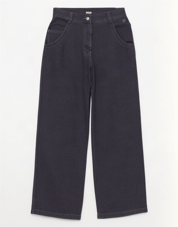 Onyx kvinders højtaljede brede ben Casual bukser UK 2 2XS W28 L32 Marineblå