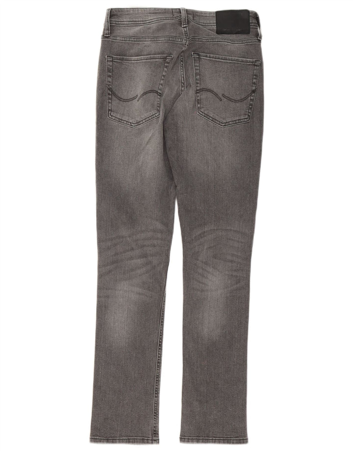 Jack & Jones Mens GLENN Distressed Slim Jeans W28 L32 Grey Cotton