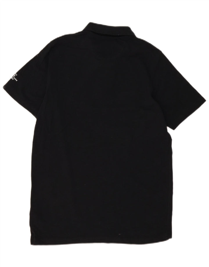 New Balance Mens Graphic Polo Shirt Medium Black Cotton