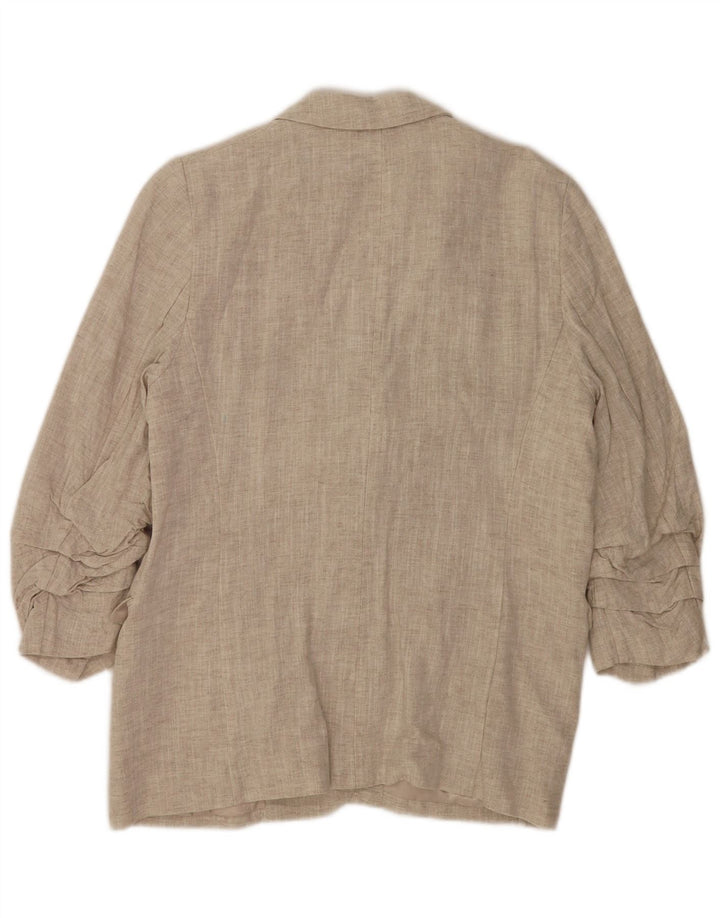 Marks & Spencer Damen-Blazer mit 3/4-Ärmeln, offen, Gr. 14, Beige