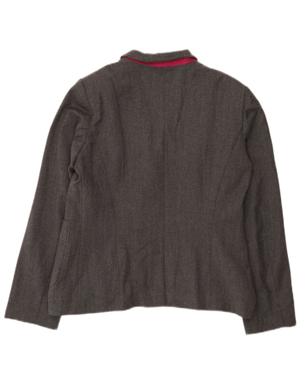 Jachetă Benetton pentru femei, cu 2 nasturi, UK 16, lână mare, gri