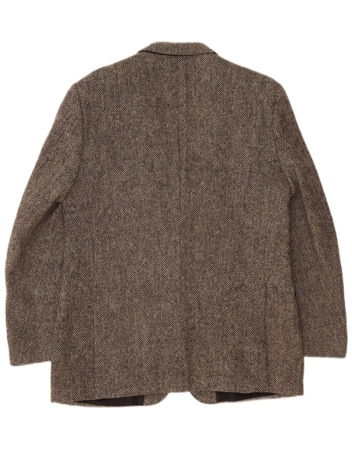 Harris Tweed Herre Regular Fit 2-knaps blazerjakke EU 40 Stor grå uld