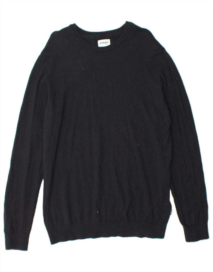 WRANGLER Mens Boat Neck Jumper Sweater Large Black Cotton Vintage Wrangler and Second-Hand Wrangler from Messina Hembry 