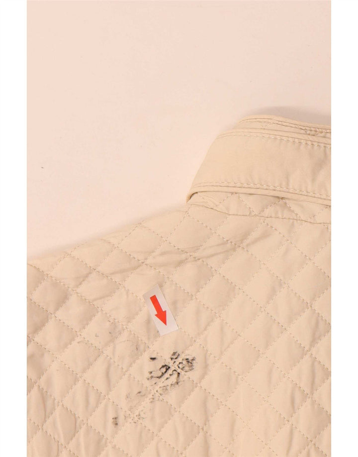 Giacca trapuntata da donna Zara UK 16 grande poliestere beige