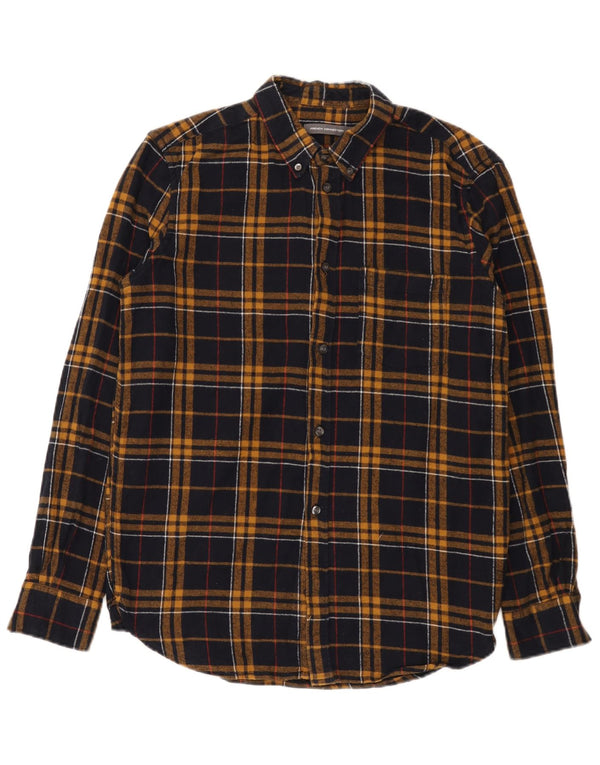 French Connection Chemise Flanelle Homme Grand Carreaux Bleu Marine Coton