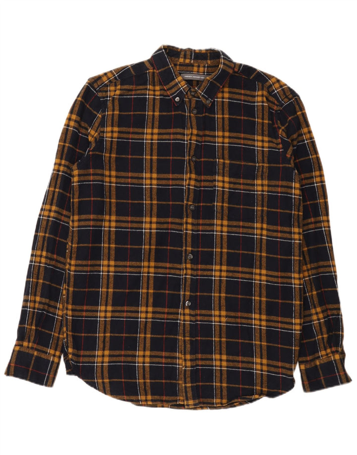 French Connection Chemise Flanelle Homme Grand Carreaux Bleu Marine Coton
