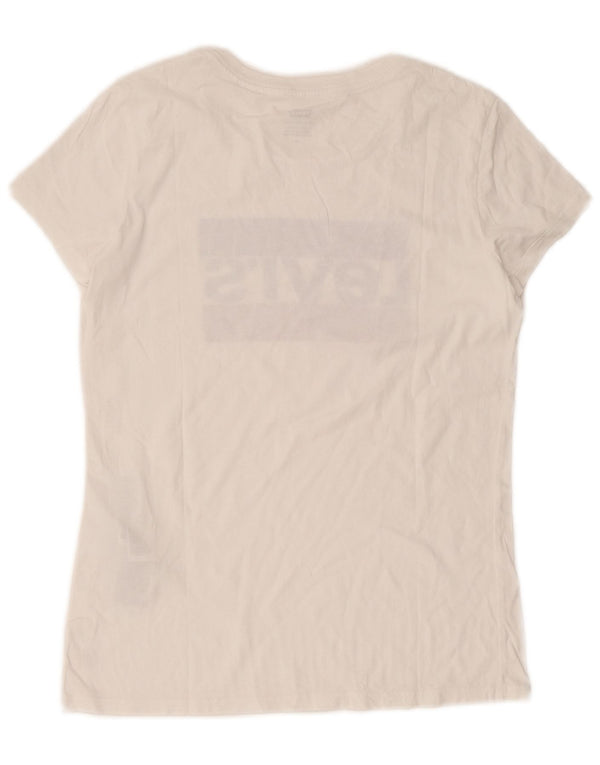 Γυναικείο γραφικό μπλουζάκι Levi's Top UK 12 μεσαίο λευκό βαμβακερό