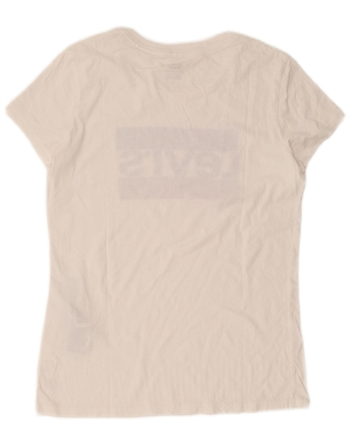 Levi's Womens Graphic T-Shirt Top UK 12 Medium White Cotton