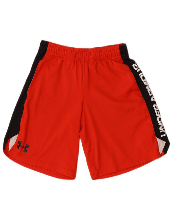Under Armour Boys Graphic Sport Shorts 7-8 Years Small Red Colourblock