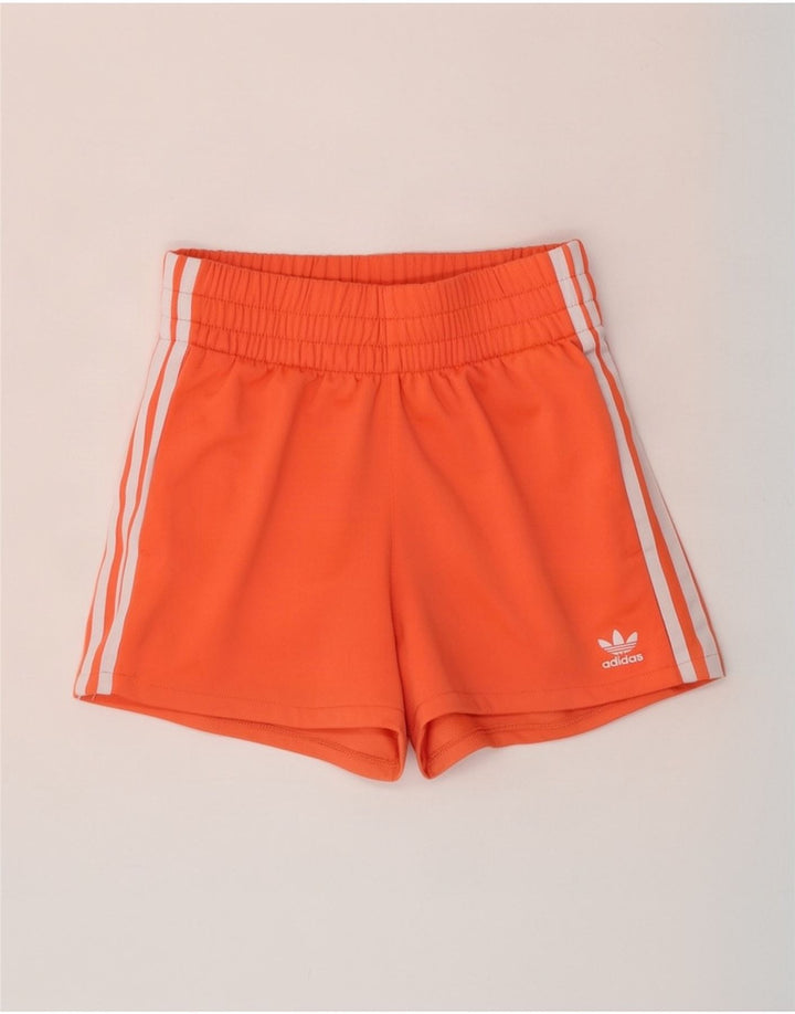 Pantaloncini sportivi da donna Adidas UK 10 Small arancione poliestere