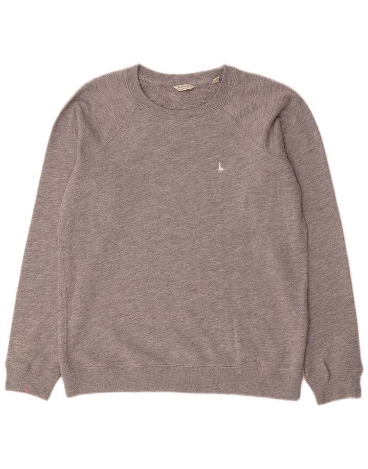 Jack Wills Womens Sweatshirt Jumper UK 12 Medium Grey Flecked Cotton
