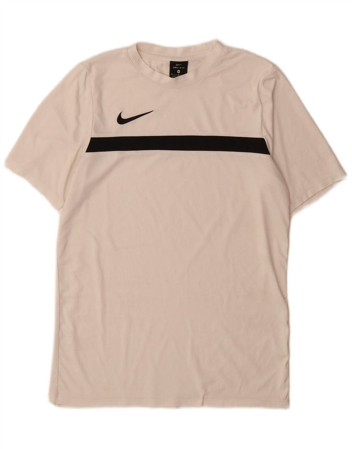 Мужская футболка Nike Dri Fit, средний белый полиэстер с цветными блоками