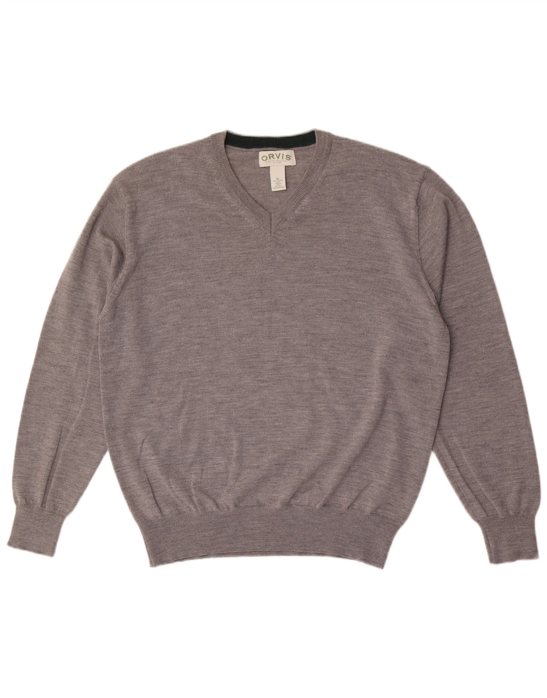 ORVIS Herre V-hals sweater XL Grå Uld