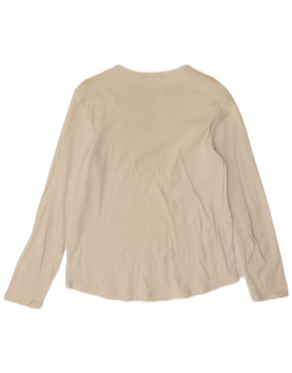 Marks & Spencer Dame Top Langærmet UK 16 Stor Beige Bomuld