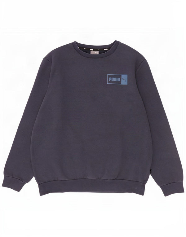 Puma Mens Sweatshirt Jumper Medium Navy Blue Cotton