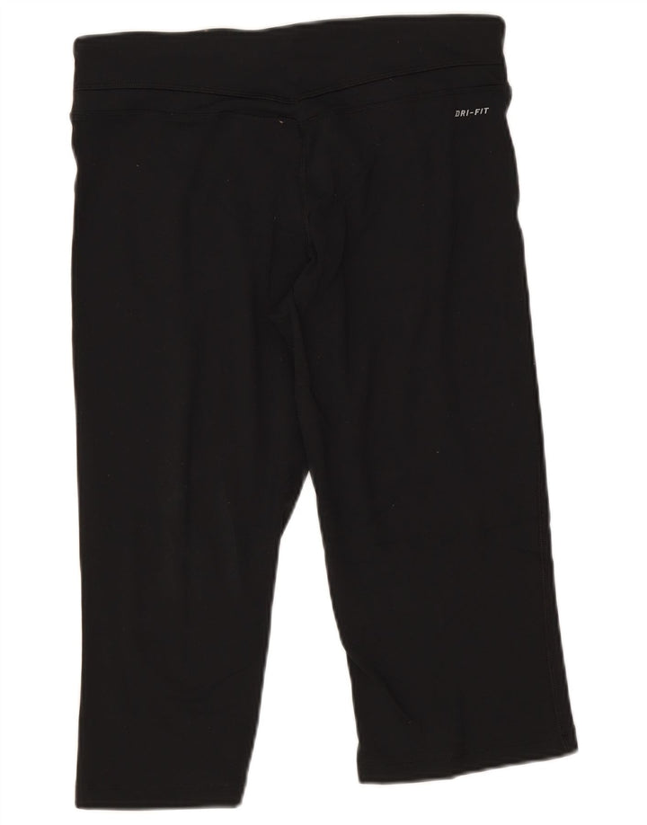 Nike Womens Dri Fit Capri Leggings UK 14 Medium Black Nylon