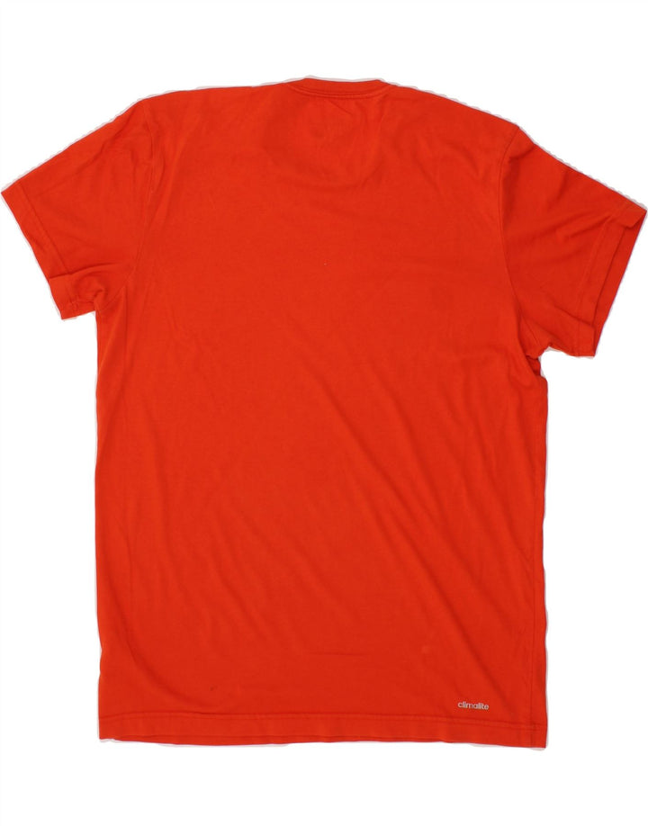 ADIDAS Mens Climalite T-Shirt Top Medium Red Cotton Vintage Adidas and Second-Hand Adidas from Messina Hembry 