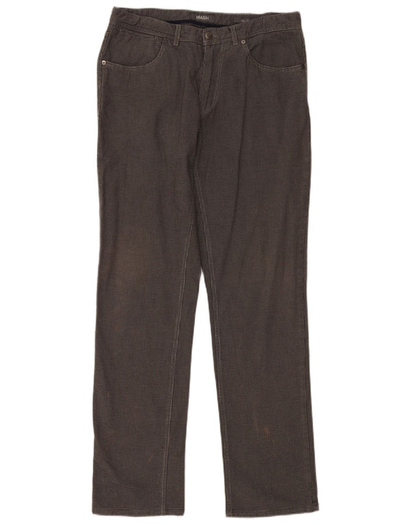 Mash Mens Slim Fit Casual Trousers IT 48 Medium W32 L32 Grey Houndstooth