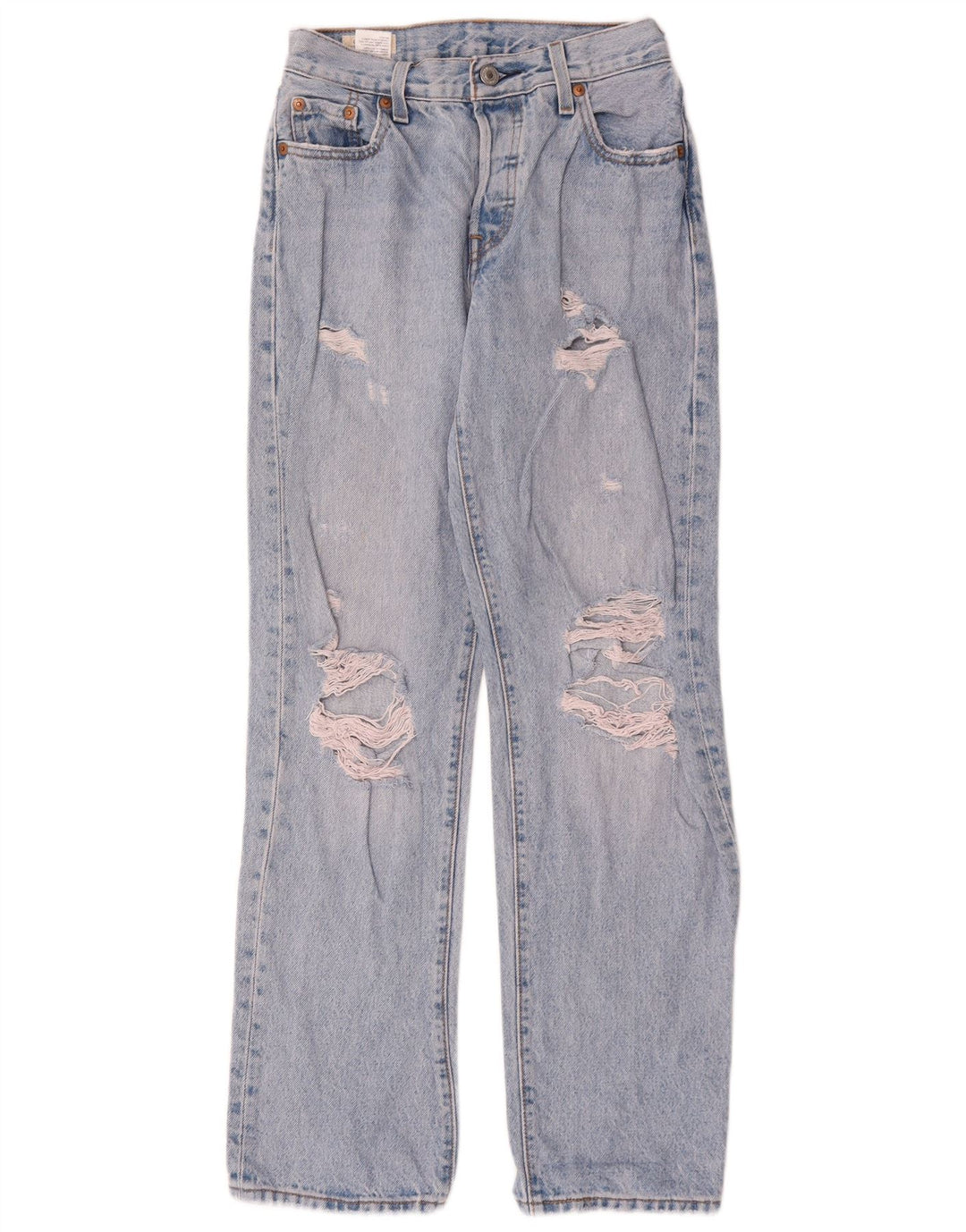 Levi's Womens 501 Distressed Straight Jeans W23 L30 Blue Cotton