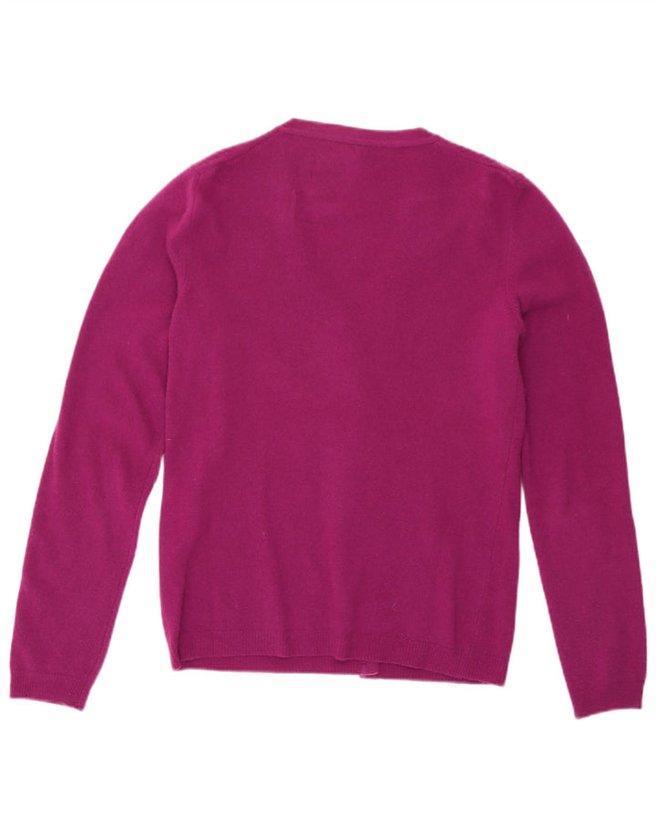 Benetton Womens Cardigan Sweater UK 8 Small Purple Wool