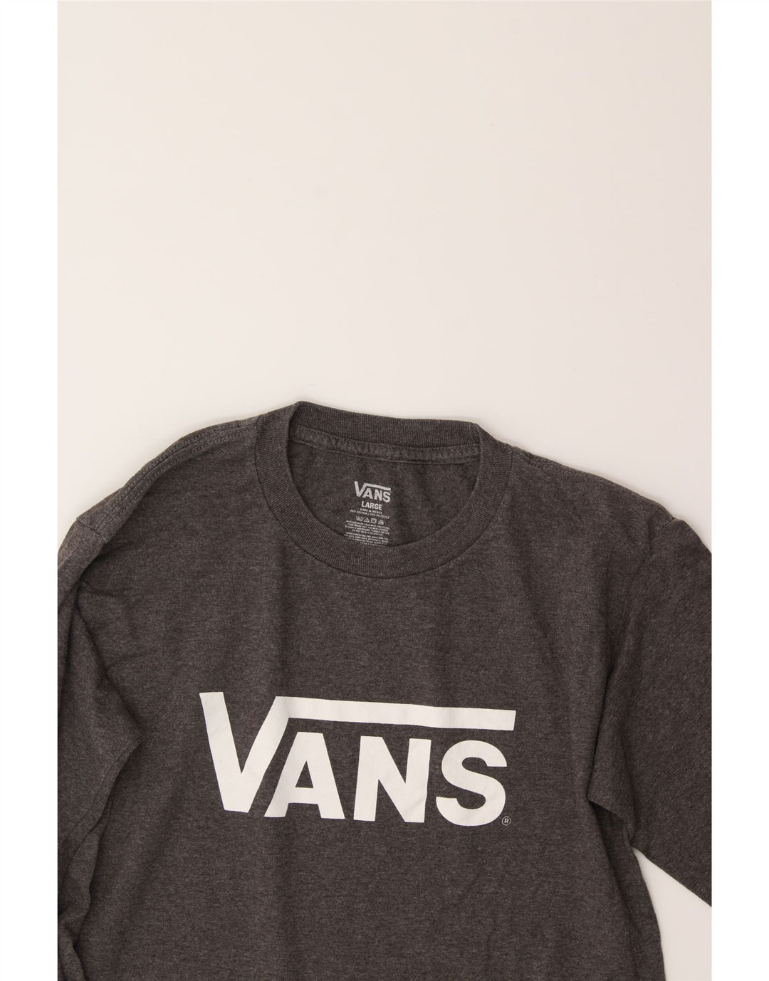 VANS Boys Graphic Top Long Sleeve 12-13 Years Large Grey Cotton Vintage Vans and Second-Hand Vans from Messina Hembry 