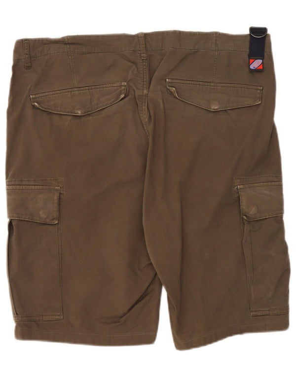 Scotch & Soda Mens Pegged Cargo Shorts W34 Large Khaki Cotton