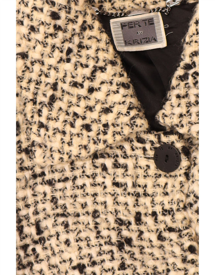 PERTE BY KRIZIA Oversized overfrakke til kvinder størrelse 21 Medium Beige Flecked