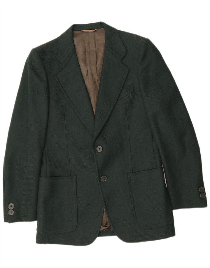 Jaqueta blazer masculina Facis com 2 botões Reino Unido 36 pequena lã verde