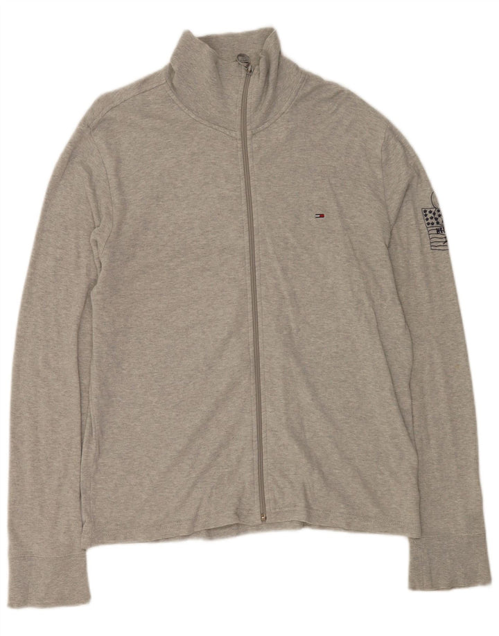 Tommy Hilfiger Mens Tracksuit Top Jacket Large Grey Cotton