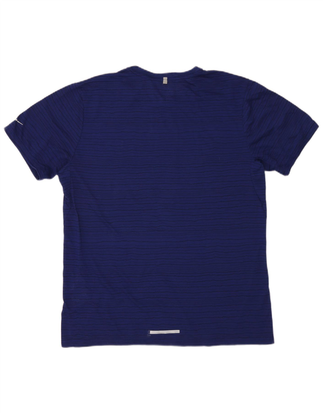 Nike herre Dri Fit T-shirt top XL marineblå stribet polyester