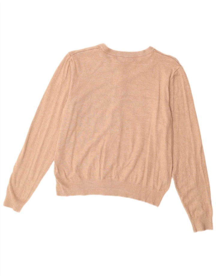 MARKS & SPENCER Damski sweter kardigan UK 12 Średni beż wiskoza