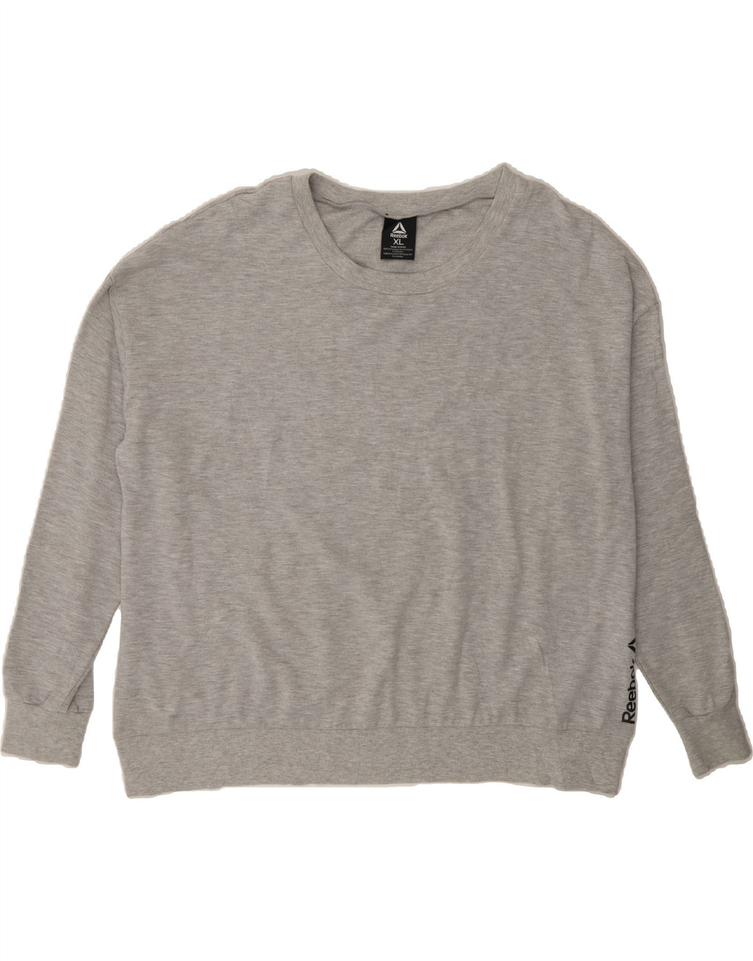 REEBOK Womens Oversized Sweatshirt Jumper UK 18 XL Grey Polyester Vintage Reebok and Second-Hand Reebok from Messina Hembry 