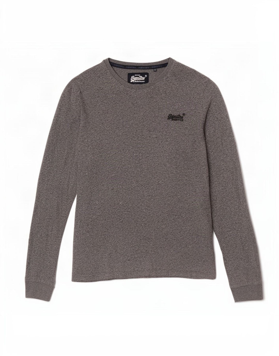 Top da uomo Superdry a maniche lunghe in cotone mélange grigio medio