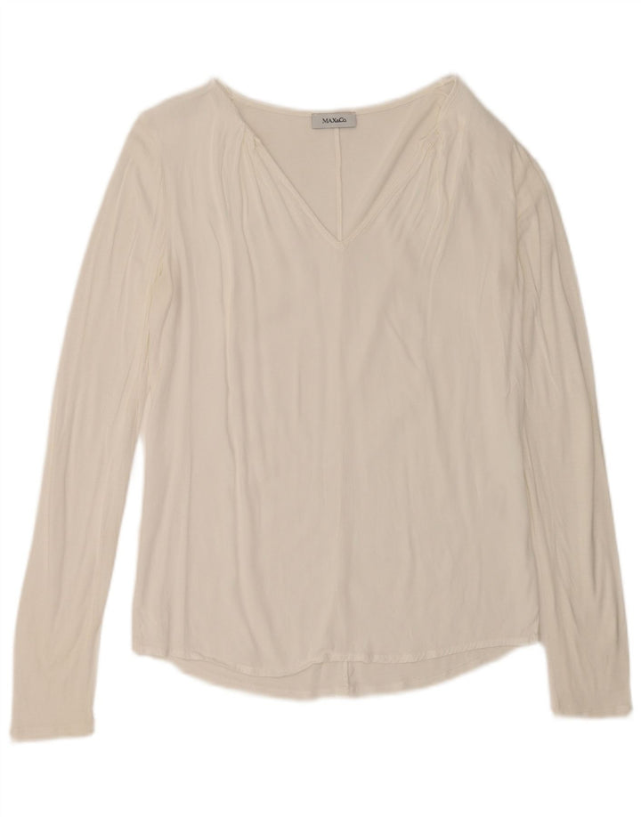 Max & Co. Womens Top Long Sleeve UK 12 Medium White
