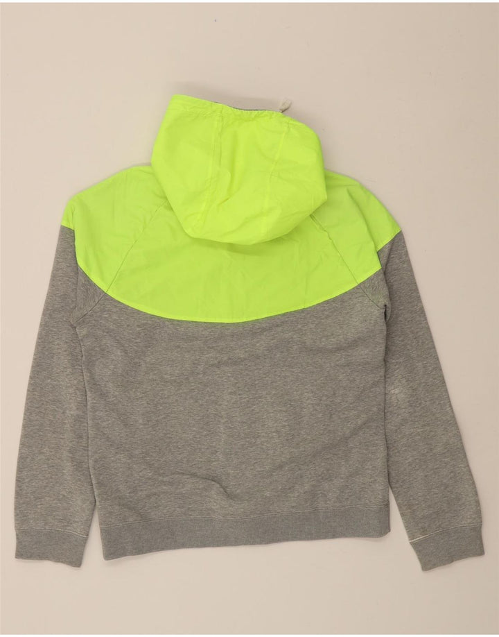 NIKE Mens Zip Hoodie Sweater Small Grey Colourblock Cotton Vintage Nike and Second-Hand Nike from Messina Hembry 
