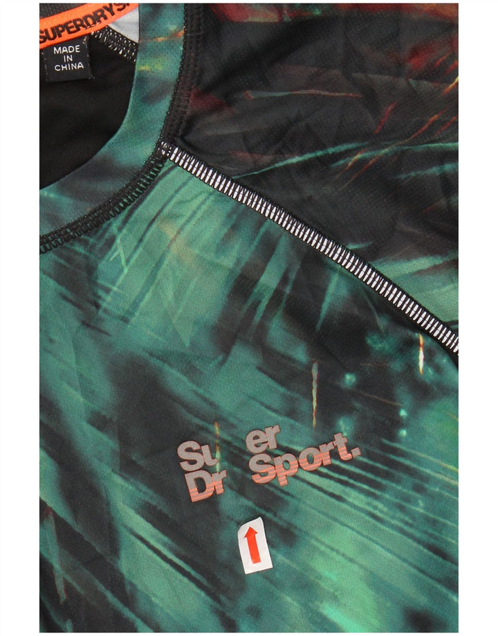 SUPERDRY T-Shirt Active Homme Vert Moyen Géométrique