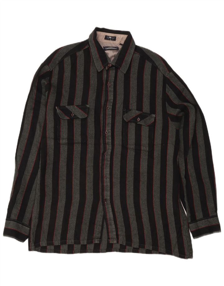 Camisa Sobrecamisa Backpacker Para Hombre Acrílico A Rayas Gris Grande