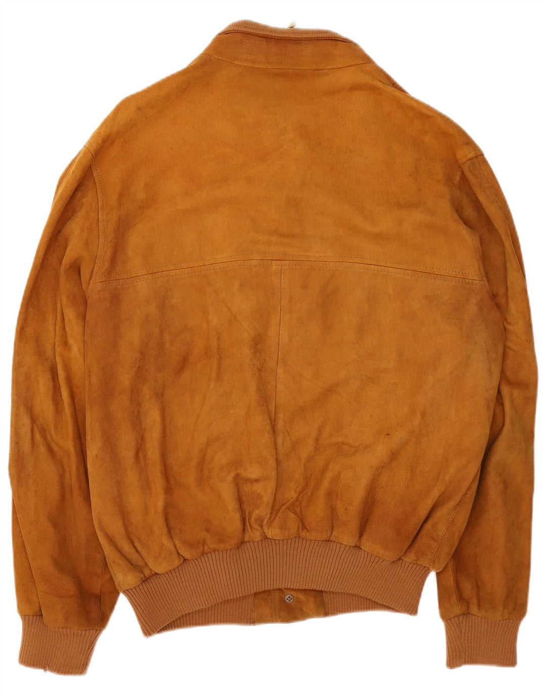 Vintage Mens Suede Bomber Jacket UK 40 Large Brown Leather