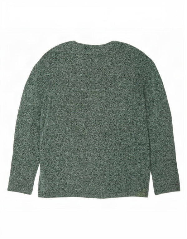 Zara Herre Boat Neck Jumper Sweater Large Grøn Flecked