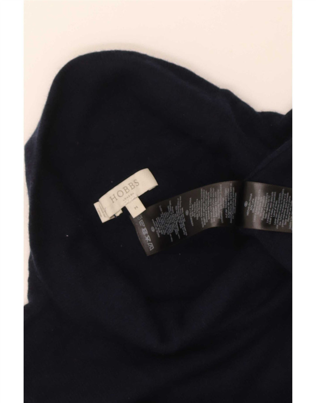 Hobbs Womens Roll Neck Jumper Sweater UK 12 Medium Navy Blue Wool