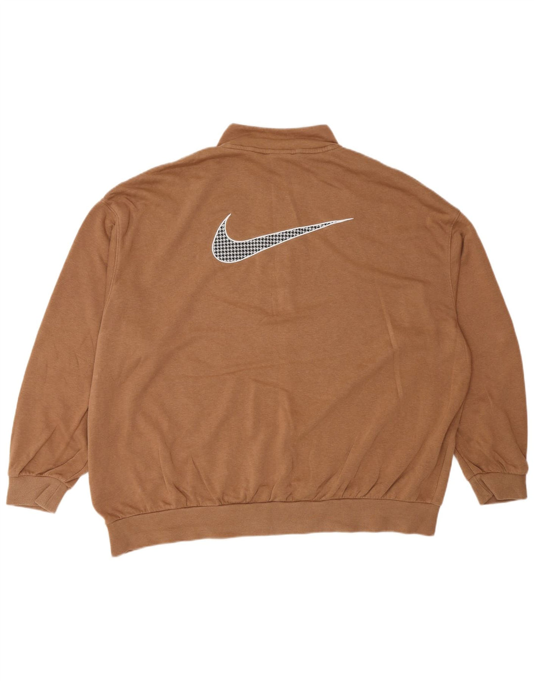 Nike Dame Grafisk Oversized Sweatshirt Jumper UK 16 Stor Brun Bomuld