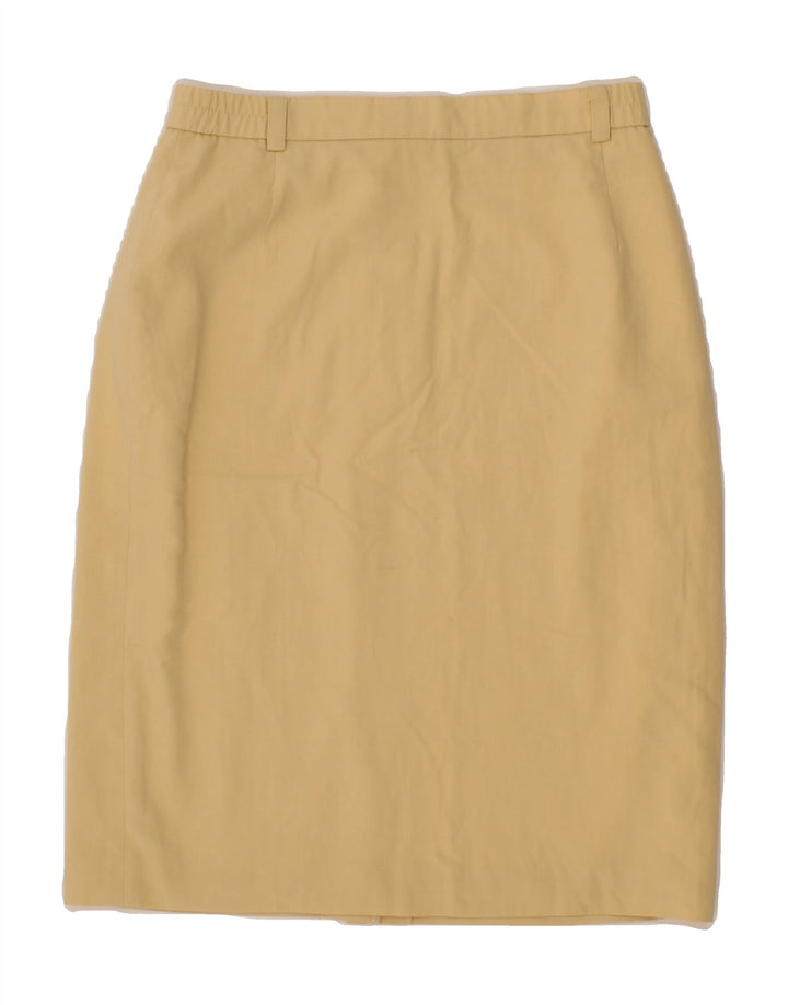 VINTAGE Womens Pencil Skirt UK 14 Medium W28  Yellow Polyester Vintage Vintage and Second-Hand Vintage from Messina Hembry 
